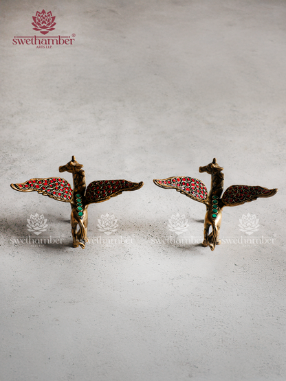 Brass Winged Horse Showpiece – Symbol of Power & Success