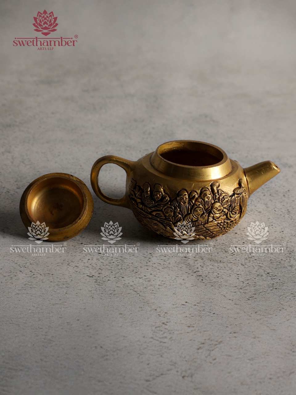 Mini Decorative Brass Kettle | Antique Finish Home Decor