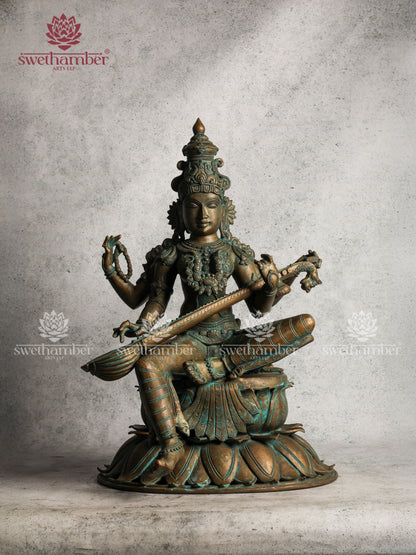 Bronze Ganesh laxmi Saraswati Statue
