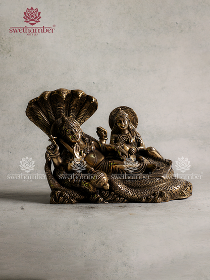 Sleeping Lord Vishnu Brass Statue | Vishnu on Sheshnag Idol