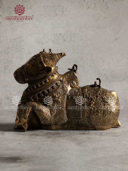 Brass Nandi Idol for Shivratri Pooja