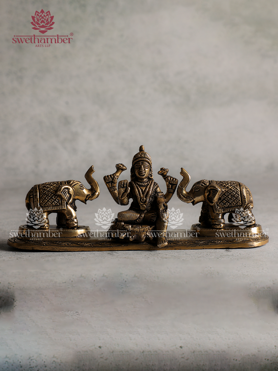 Goddess Gaj Lakshmi Brass Murti for Home Pooja