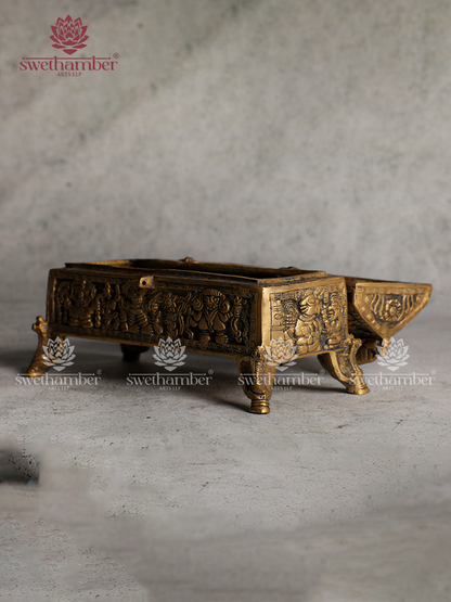 Pure Brass Multipurpose Jewelry Box – Camel Design with Intricate Carvings | Decorative Storage Box
