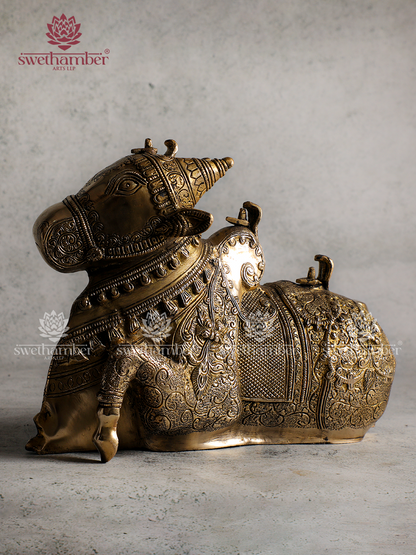 Brass Nandi Idol for Shivratri Pooja