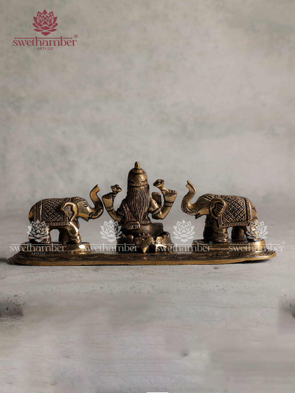 Goddess Gaj Lakshmi Brass Murti for Home Pooja