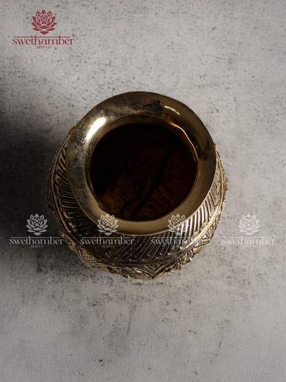 Brass Kalash with  Lakshmi Embossed Design | Premium Pooja Kalasam