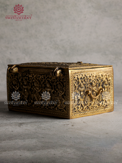 Handcrafted Brass Box – Vintage Decorative Jewelry & Trinket Storage Box
