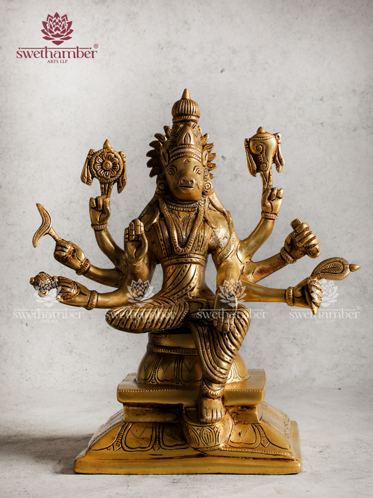 Brass Varahi Devi Idol | Sri Varahi Amman Statue for Protection, Power & Vastu