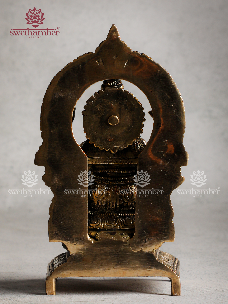 Traditional Brass Ganesha Idol with Prabhavali