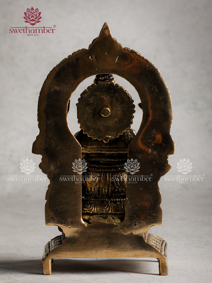 Traditional Brass Ganesha Idol with Prabhavali