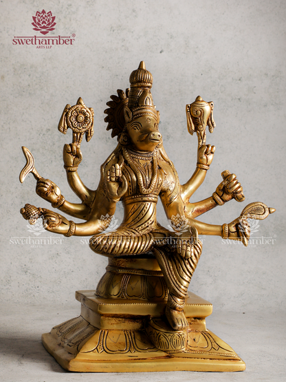 Brass Varahi Devi Idol | Sri Varahi Amman Statue for Protection, Power & Vastu