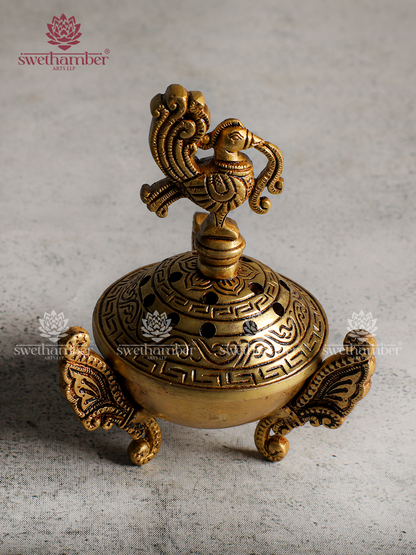 Classic Brass Dhoop Dhani – Spiritual & Aromatic Pooja Item