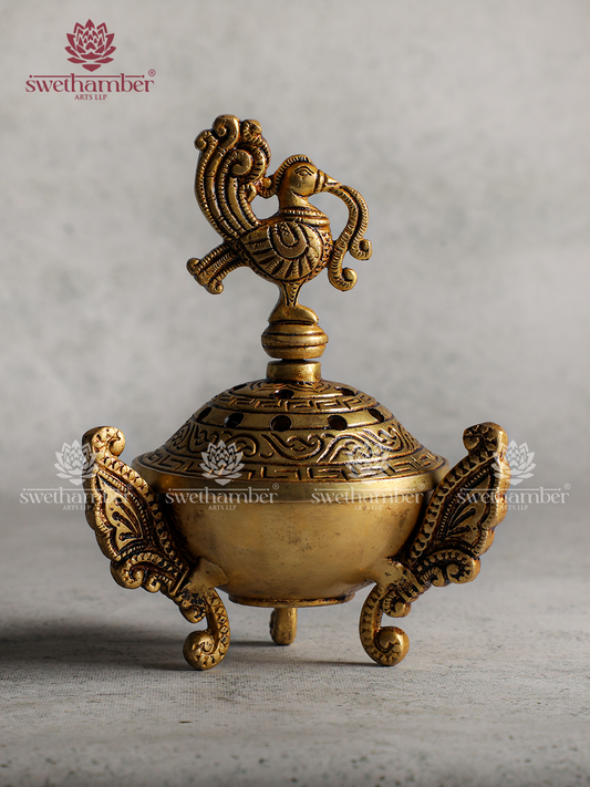 Classic Brass Dhoop Dhani – Spiritual & Aromatic Pooja Item