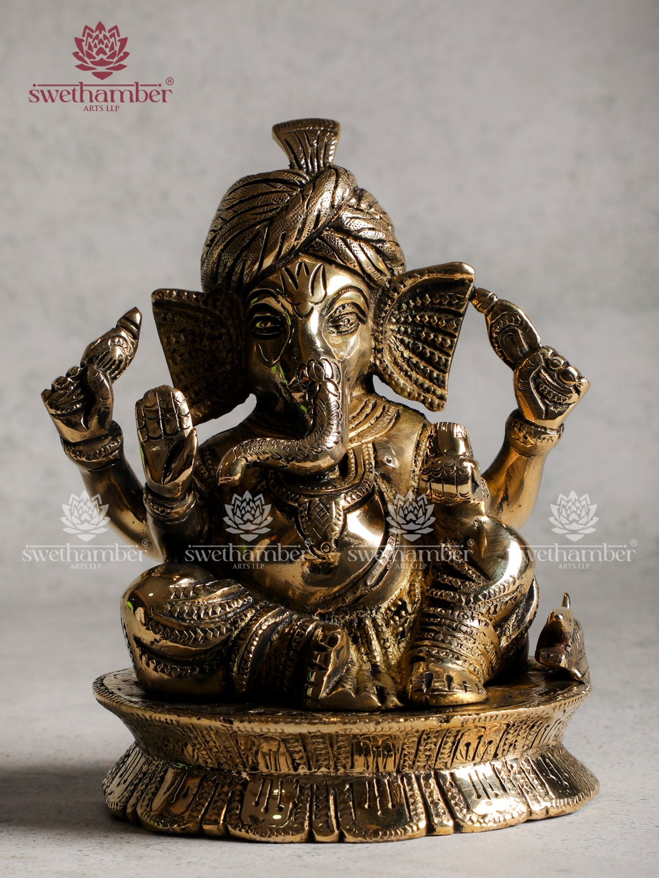Brass Pagadi Ganesha Idol for Home & Office