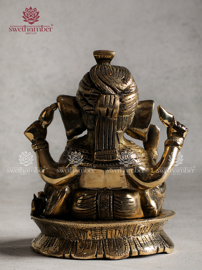 Brass Pagadi Ganesha Idol for Home & Office