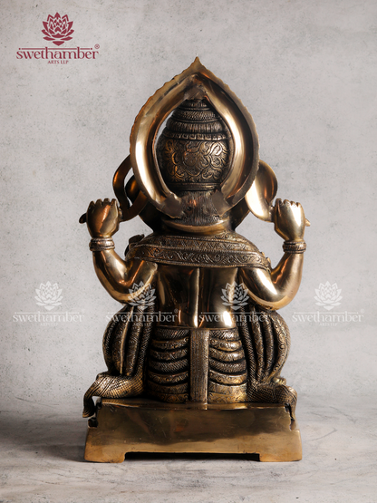 Padmasana Ganesha Idol | Lotus Sitting Ganpati Murti for Home Temple