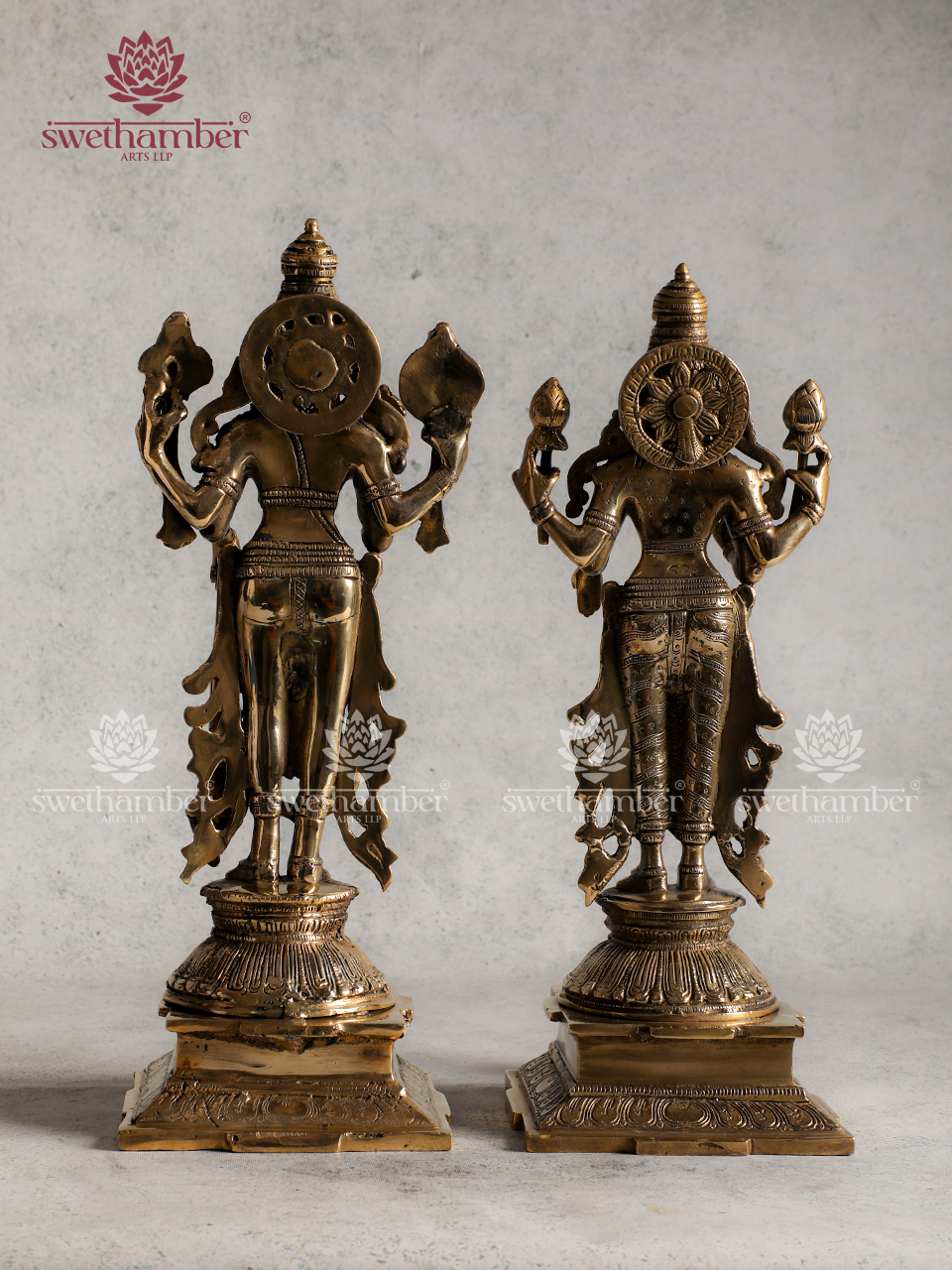 Brass Standing Vishnu Lakshmi Idol | Vishnu Lakshmi Statue
