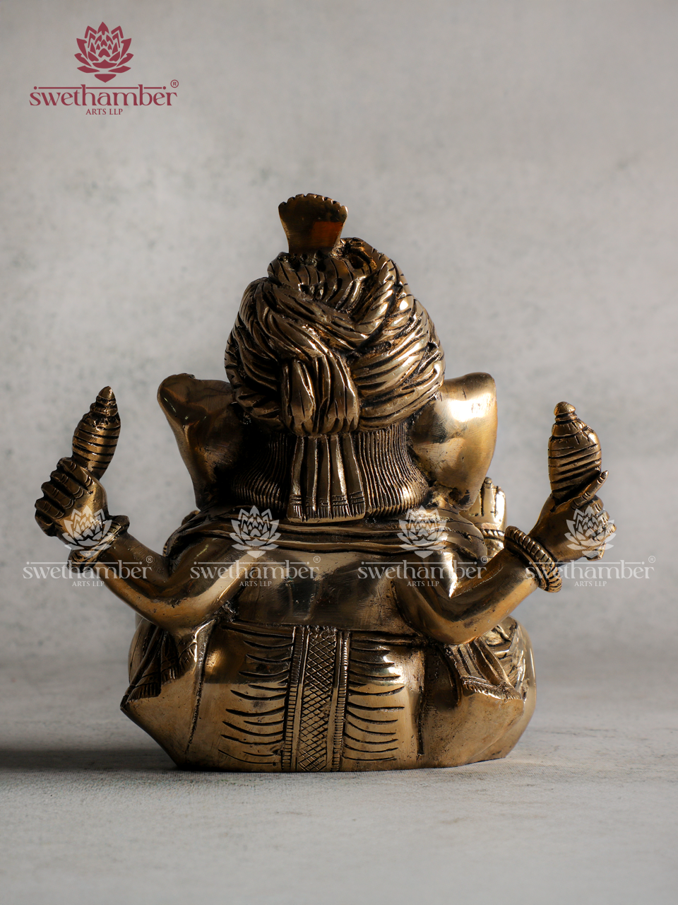 Traditional Pagadi Ganesha Brass Murti