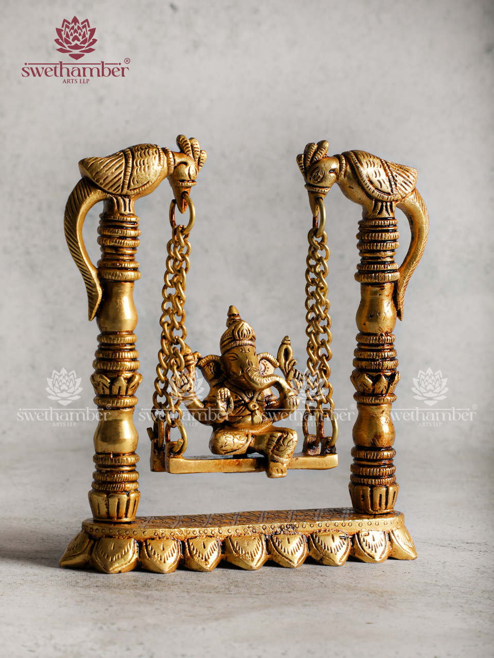 Lord Ganesha Brass Idol on Swing (Jhula)