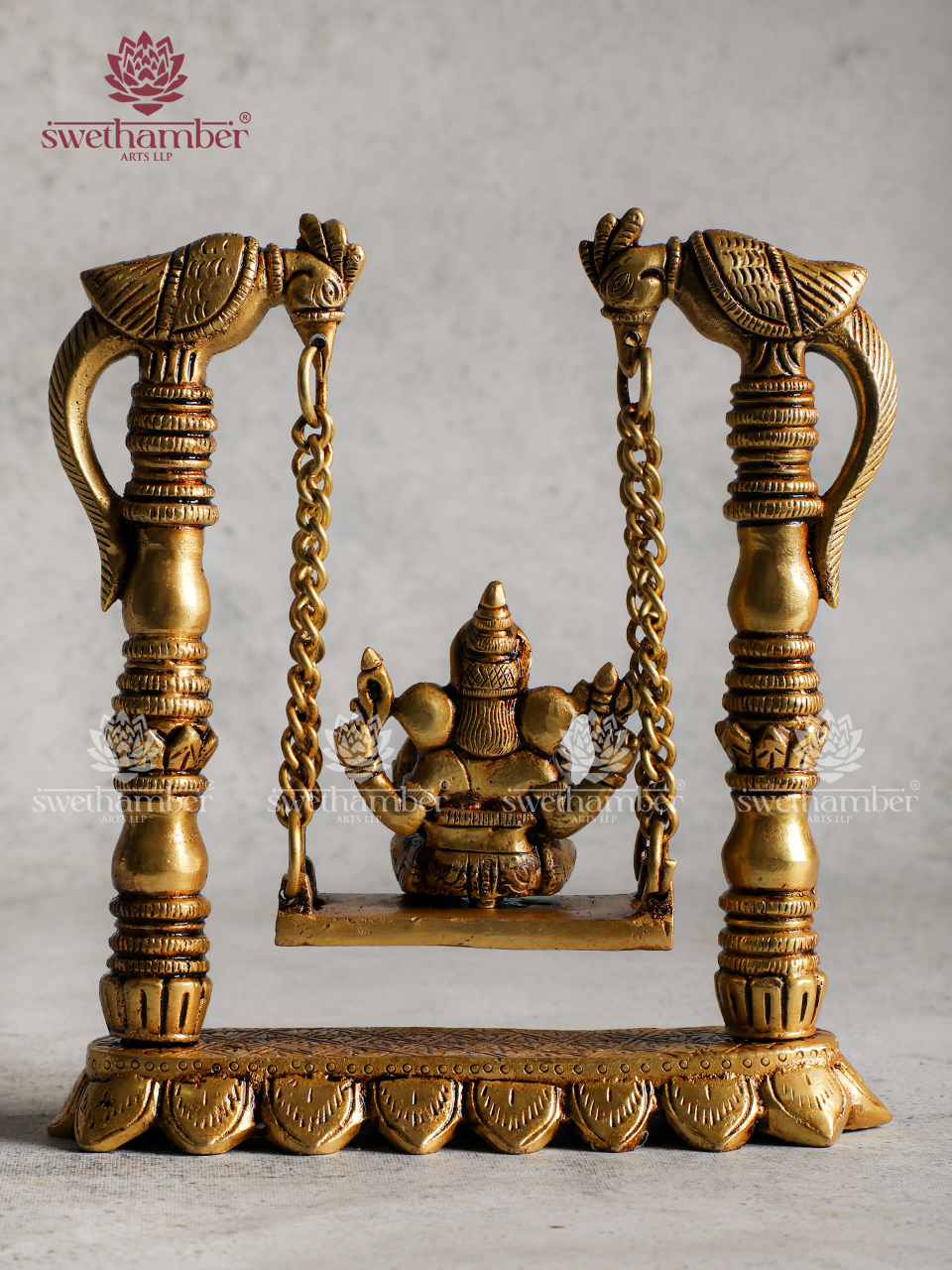 Lord Ganesha Brass Idol on Swing (Jhula)