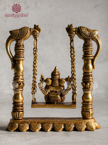 Lord Ganesha Brass Idol on Swing (Jhula)