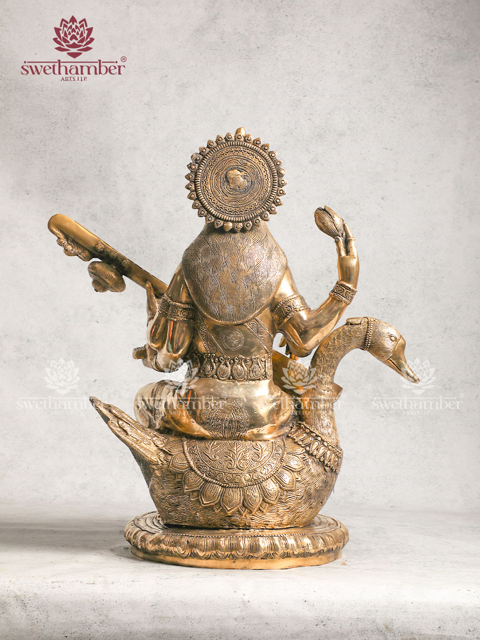 Brass Large Saraswati Idol for Home Décor
