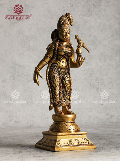BRASS GODDESS ANDAL /GODHA DEVI /BHUDEVI