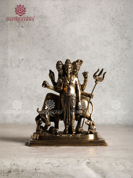 Lord Dattatreya Statue Brass