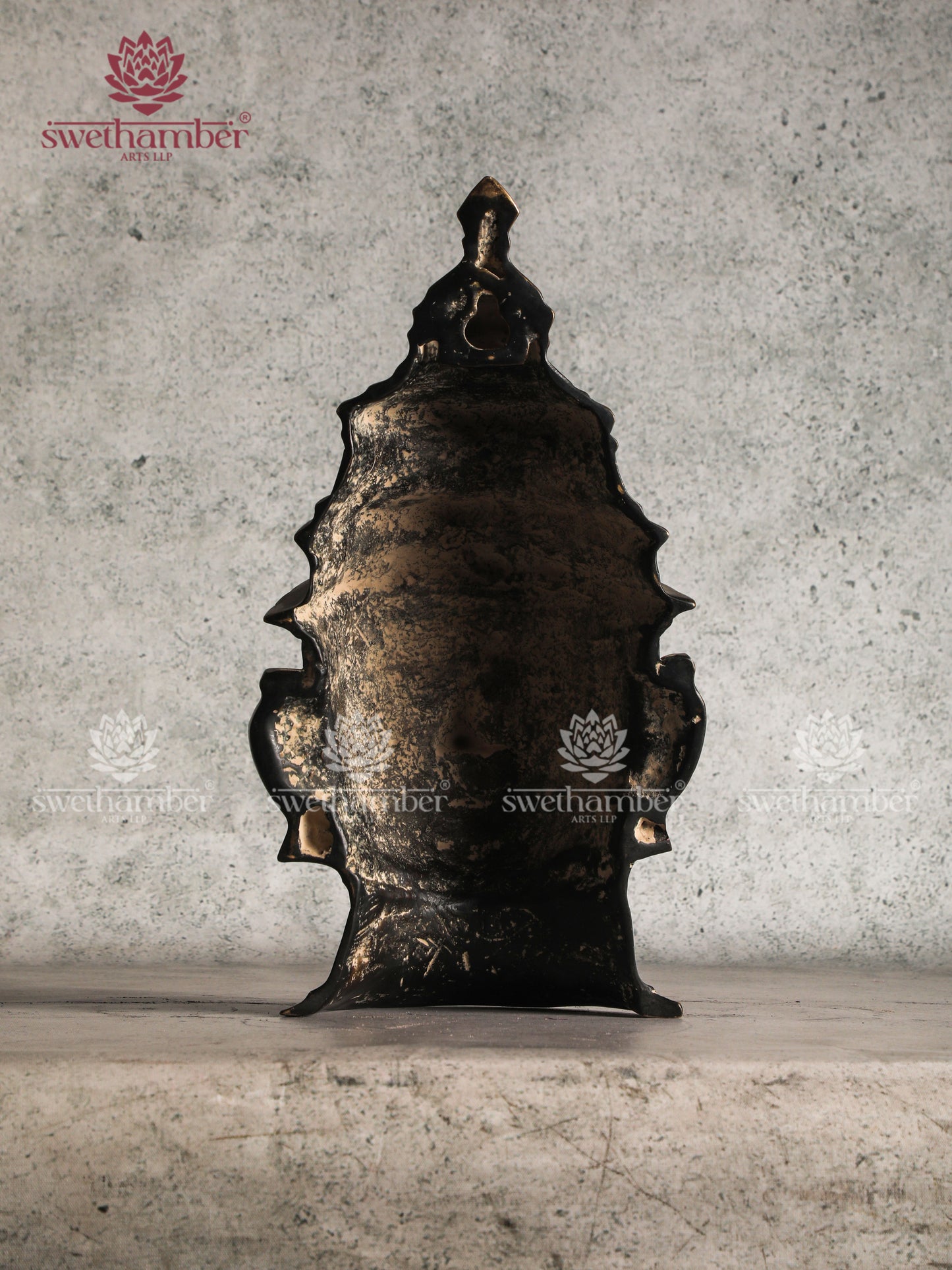 Brass Shiva Head Mukhlingam With Crown,