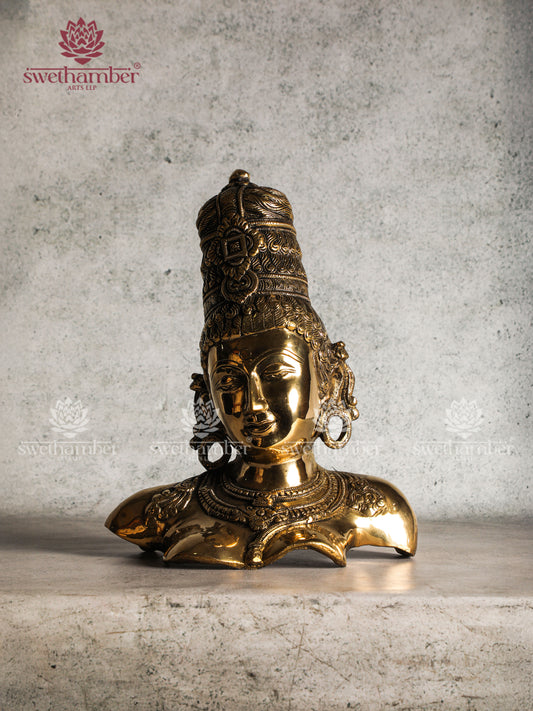 Brass Parvati Face Bust