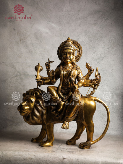 Majestic Brass Durga Idol