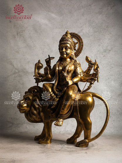 Majestic Brass Durga Idol