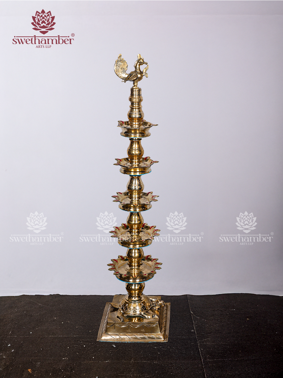 Traditional Brass Peacock Lamp Set | Handcrafted Peacock Deepa for Pooja, Vastu & Decor