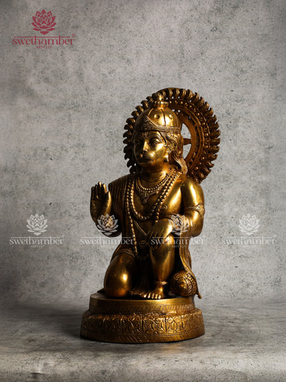 Brass Blessing Hanuman Statue
