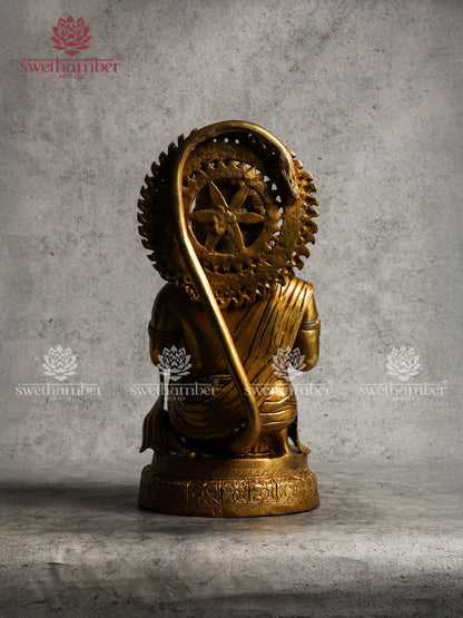 Brass Blessing Hanuman Statue