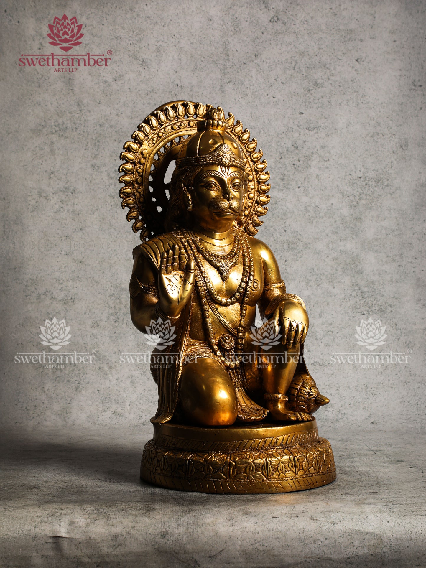 Brass Blessing Hanuman Statue