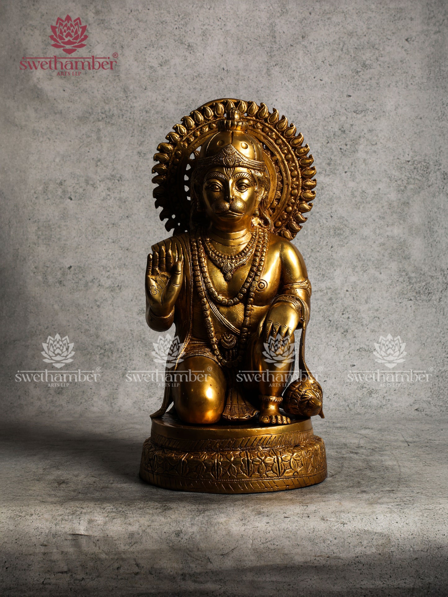 Brass Blessing Hanuman Statue