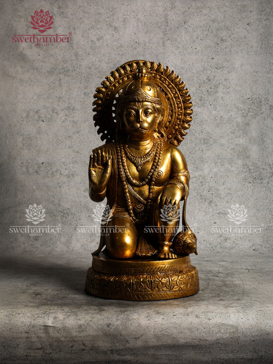 Brass Blessing Hanuman Statue