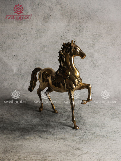 Brass Running Horse Sculpture