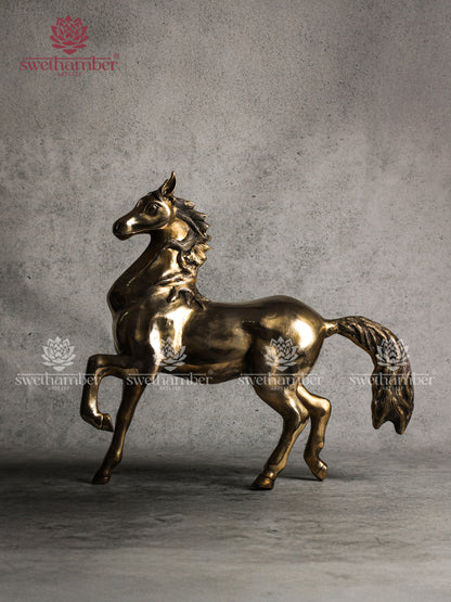 Brass Running Horse