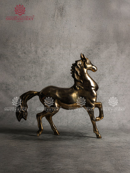 Brass Running Horse