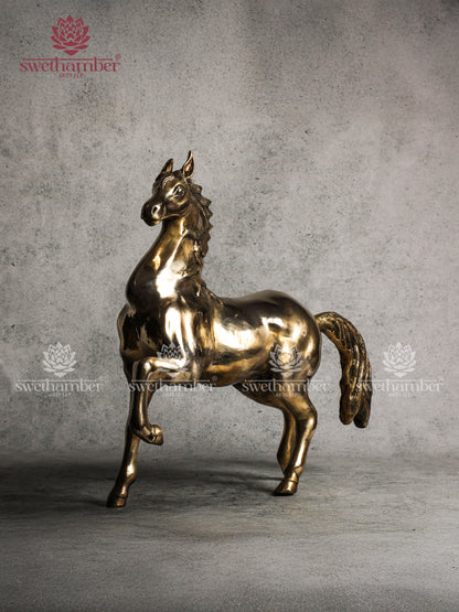 Brass Running Horse