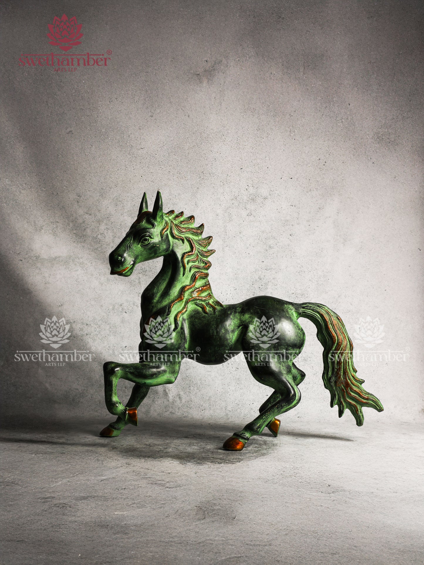 Running Horse in Brass