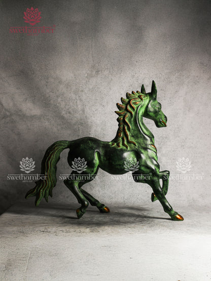 Running Horse in Brass
