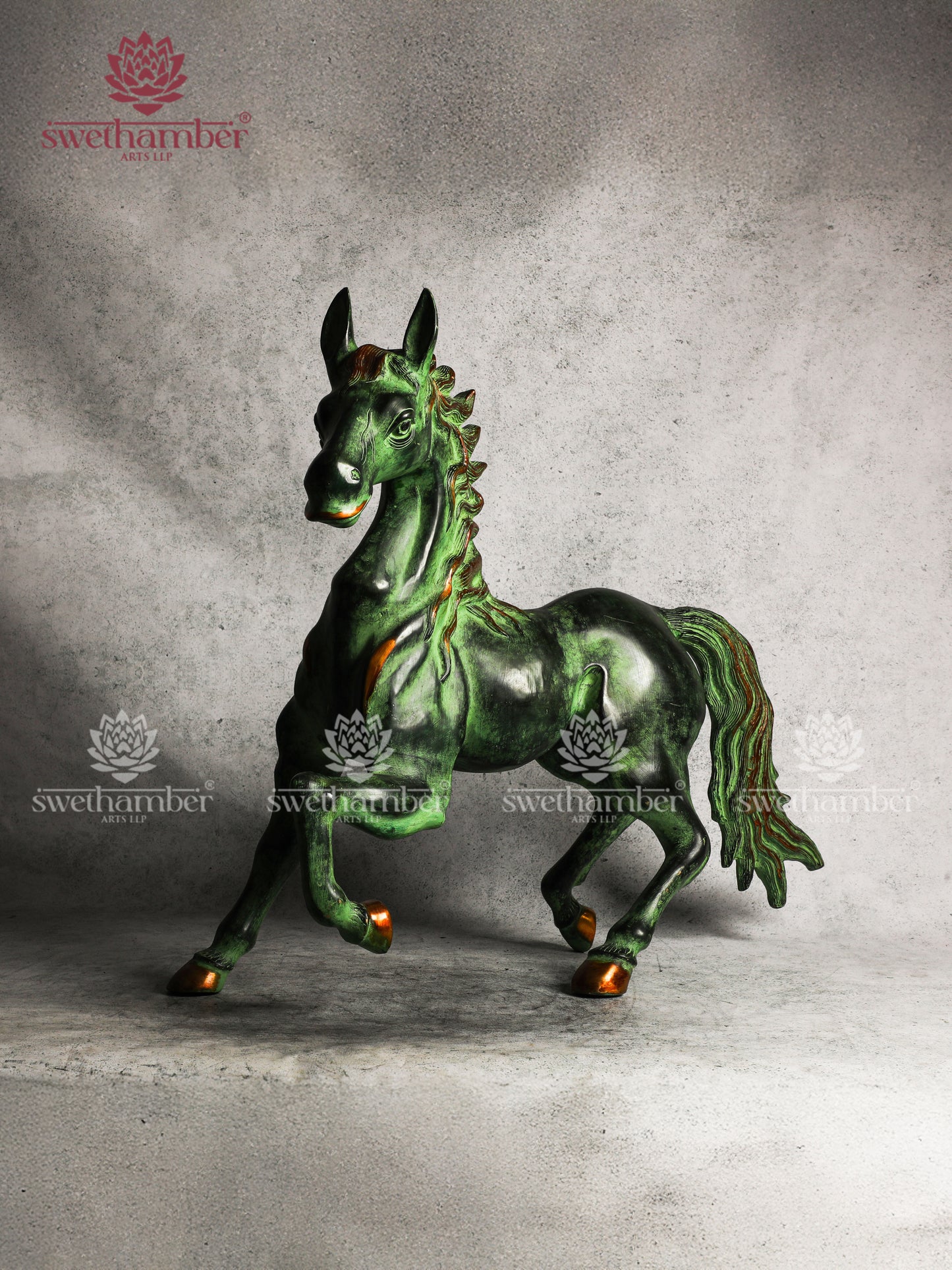Running Horse in Brass