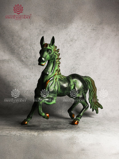 Running Horse in Brass