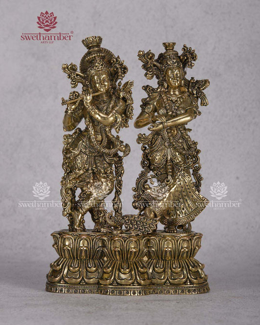 Handcrafted Brass Radha Krishna Statue
