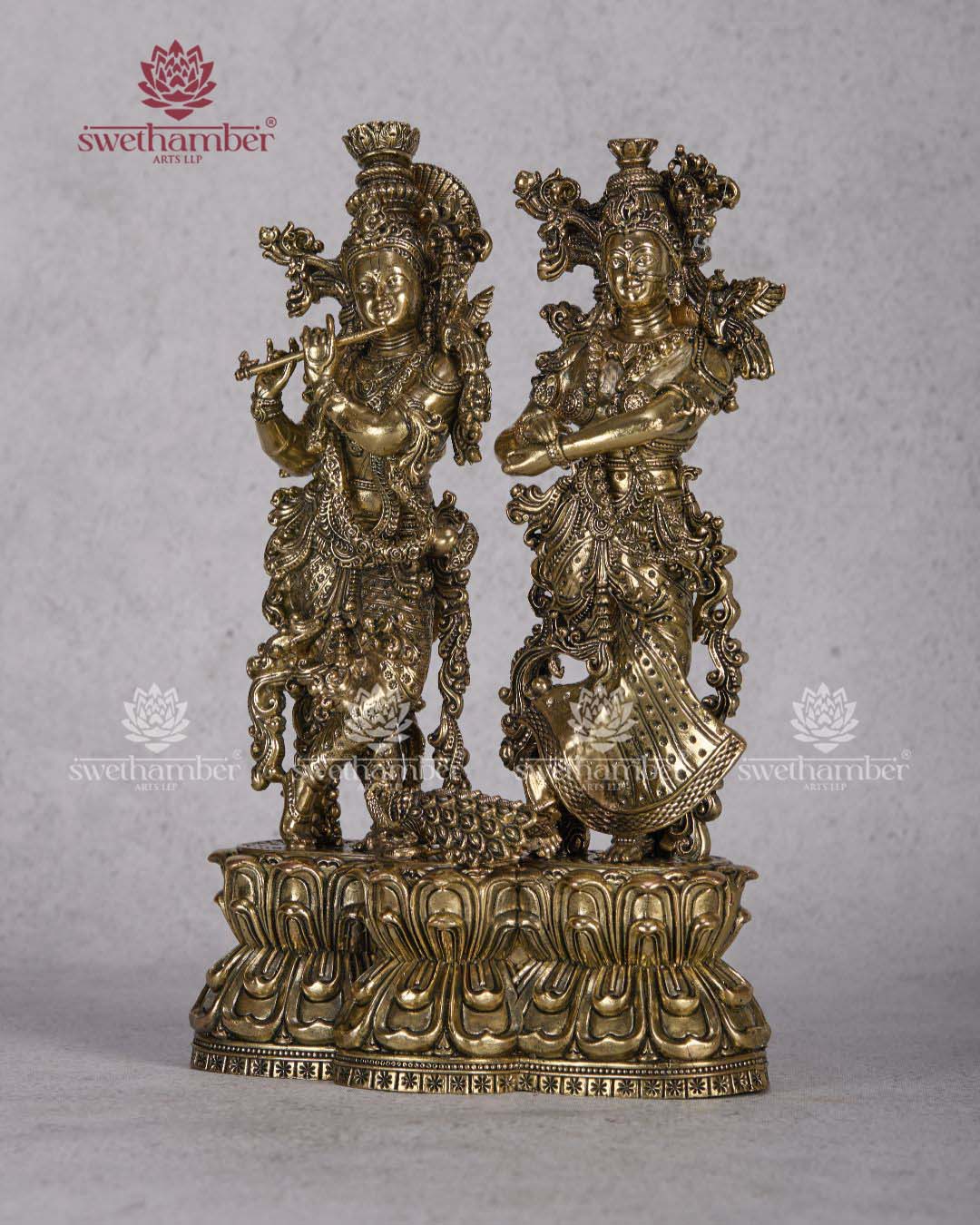 Handcrafted Brass Radha Krishna Statue