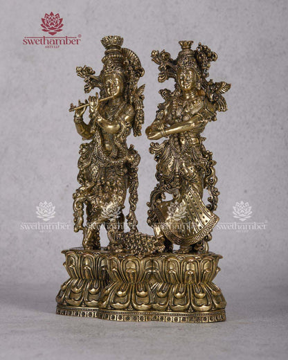 Handcrafted Brass Radha Krishna Statue