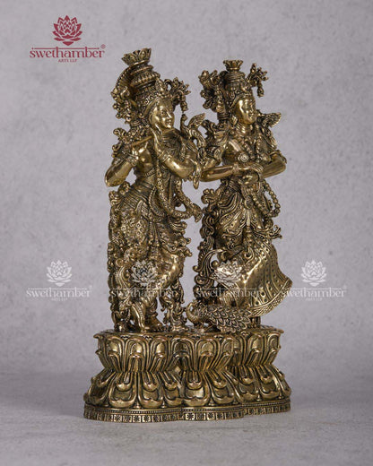 Handcrafted Brass Radha Krishna Statue